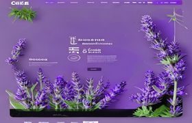 撸撸社官网首页界面展示，薰衣草紫配色的现代化内容平台主页，资源分类清晰、界面简洁专业